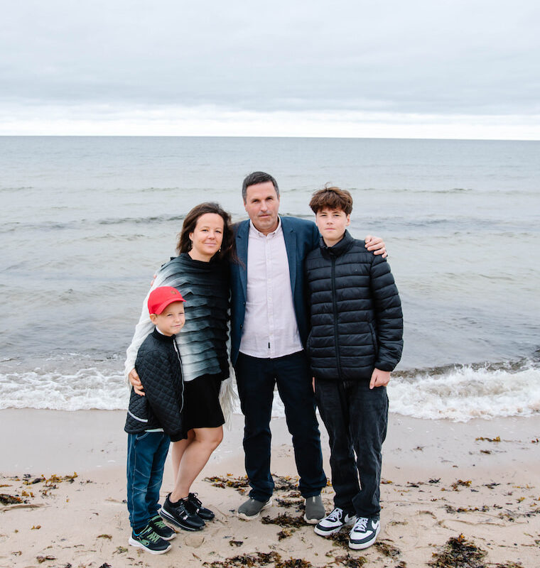 Family picture by the sea
